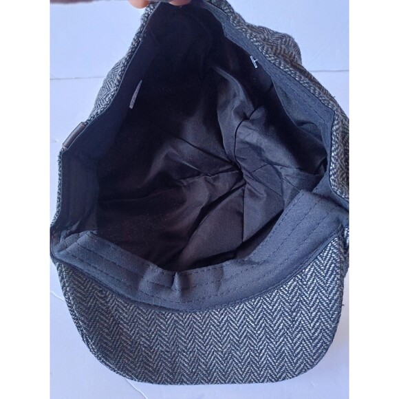 Newsboy Hat Flat Cap Driver Herringbone Tweed Plain Wool Adjustable Stretch - Picture 6 of 7